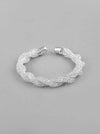 Silver Plated White Kada Beads Kada Bracelet-VOJ126