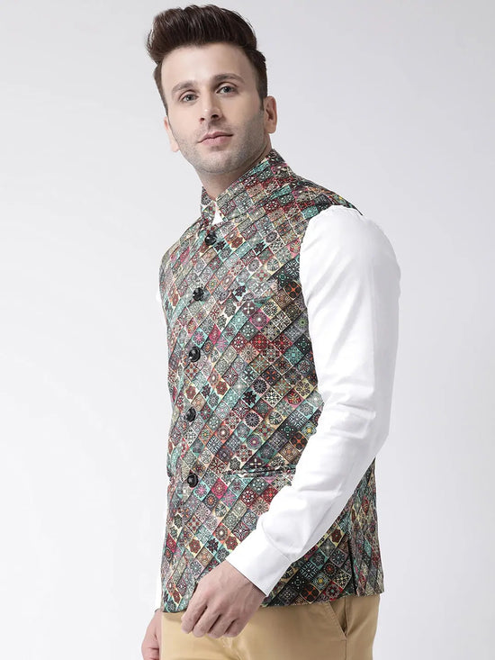 Hangup Men Standard Printed Men's Indian Wear-140A_Printed_Nehru