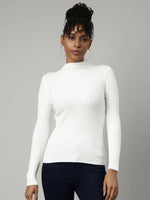 Women Off White Solid Fitted Top-SNC-975-Offwhite