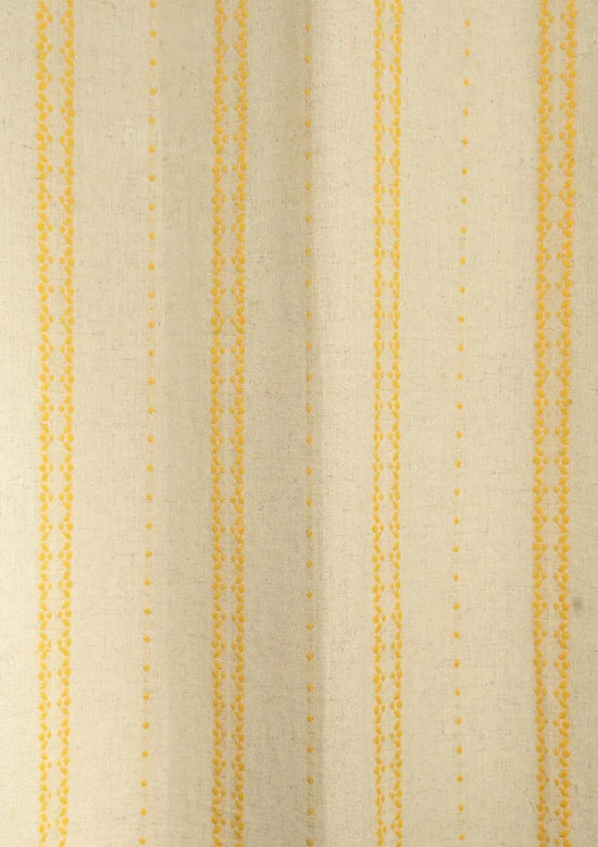 Aster linen minimal design curtain for living room - Room darkening - Mustard - Pack of 1-240423037