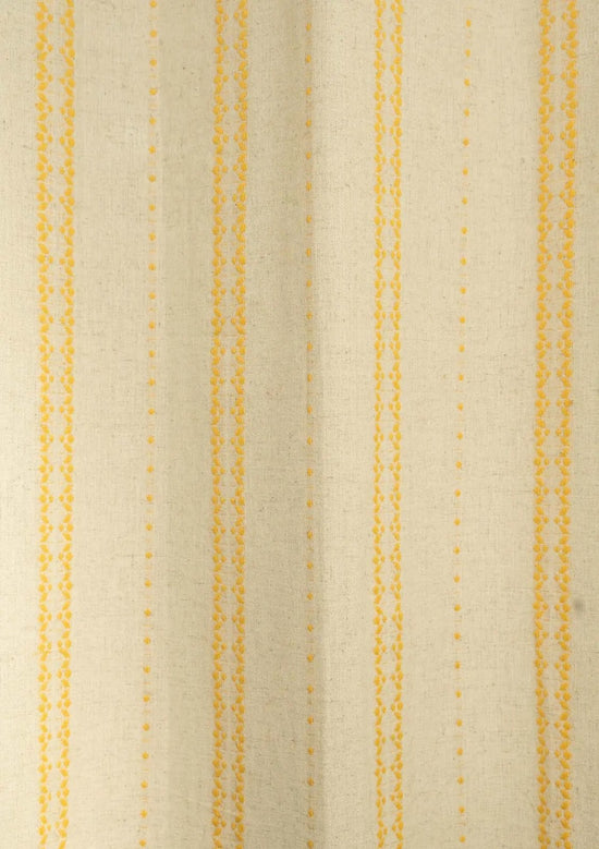 Aster linen minimal design curtain for living room - Room darkening - Mustard - Pack of 1-240423037