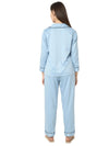 Smarty Pants Women's Silk Satin Ice Blue Color Night Suit