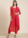 Women Coral Printed Kurta Set-GW-2974-Coral