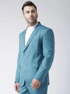 Hangup Men Standard Solid Men Formalwear-TealBlazer