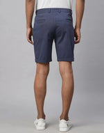 Genips Men's Dark Blue Cotton Lycra Slim Fit Shorts