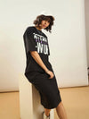 Women Black NEW YORK Printed T-Shirt Dress