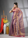 Purple Shimmer Tissue Saree With Gota Patti Borders-MA62TIS33990011