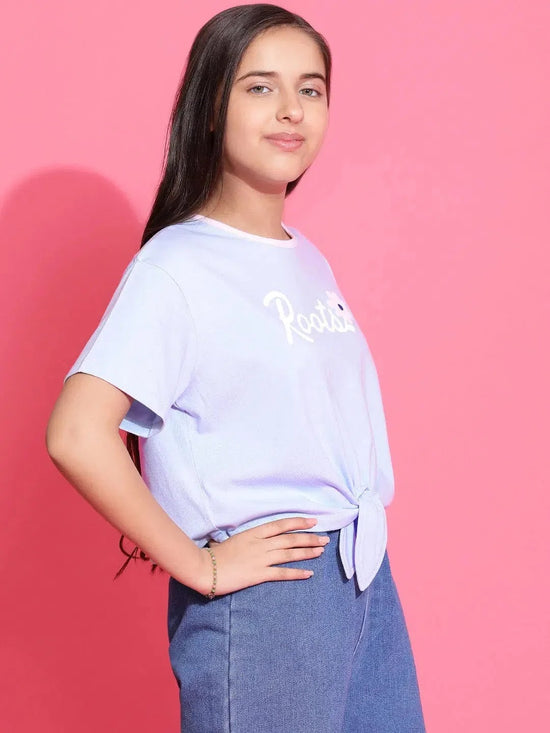 Lil Tomatoes Girls Cotton Crop Top-GGT-S24-1484_BLUE_28