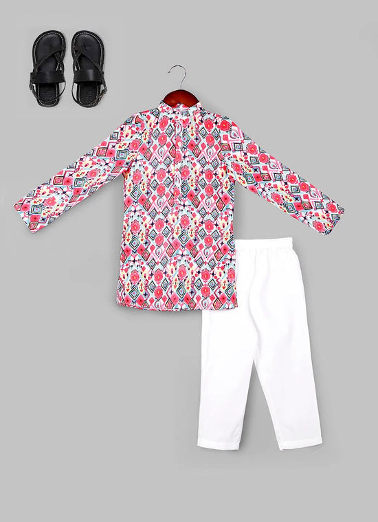 Boys Ethnic Motifs Printed Regular Kurta with Pyjamas Set-NN00034ETH-34