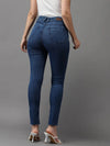 Women's Blue Solid Skinny Fit Denim Jeans-GZ-5183-C-Blue