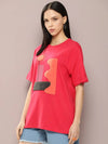 Dillinger Pink Graphic Oversized T-Shirt-WMNCR425CPK-XS