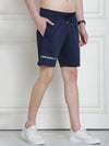 Venitian Men Cotton Printed Navy Shorts