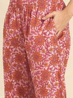 Kurta Pyajama with gota work in Pink Print