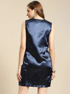 Front Knot Shift Dress in Navy