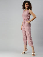 Women's Purple Geometrical Jumpsuit-AE-9890-Mauve