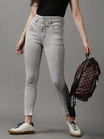 Women's Coffee Brown Solid Skinny Fit Denim Jeans-GZ-5297-Coffeebrown