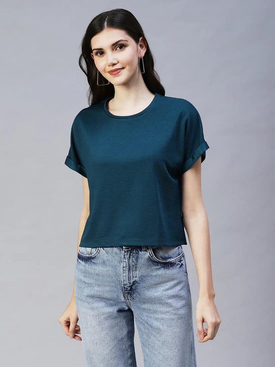 Rigo Cap Sleeves Poly Corduroy Crop Top-WTOP358-1400-L