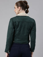 Women Green Solid Tailored Jacket-LT-2112-Green