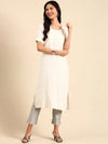 Women's White Solid Straight Kurta-SKC-862-Offwhite