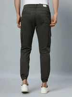 Ribbed Jogger Cargos with 6 pockets-Grey-HJC9015-30