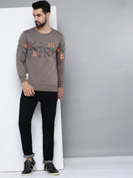 Men Grey Solid Sweatshirt-SCAW-26-Grey