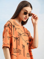 Dillinger Brown Graphic Oversized Drop shoulder T-shirt