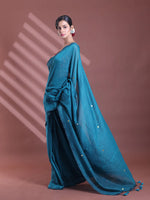 Teal Green Pure Cotton Soft Saree With Sequined Work-MA59CT06510035