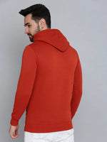 Men Orange Solid Sweatshirt-SCAW-35-Rust