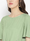 Front Surplice Top in Pista Green