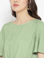 Front Surplice Top in Pista Green