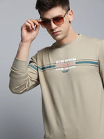 Men Green Printed Casual Sweatshirt-BP-1413-Olive