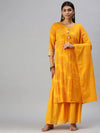 Women's Yellow Printed Kurta Sets-FS2181-Yellow