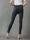 Women's Grey Solid Slim Fit Denim Jeans-GZ-5123-1-Grey