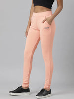 Women Peach Solid Trackapant-AF-1723-Peach