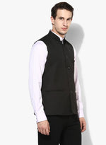 Hangup Men Standard Solid Men's Indian Wear-BasicBlackBasket