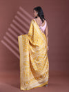 Mustard Silk Soft Saree With Texture Print-MA60BSL01400062