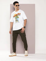 Dillinger White Graphic Oversized T-shirt-DLMOV295WHT-S