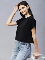 Rigo Cap Sleeves Poly Corduroy Crop Top-WTOP358-1398-L