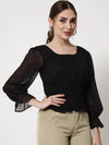 Black Smocking Top