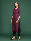 Women Purple Embellished Straight Kurta-SKC-1210-Purple