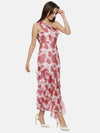 Floral White One Shoulder Asymmetrical Dress-17301