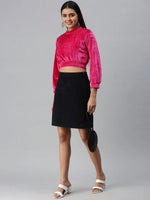 Women's Solid Pink Top-AE-10188-Pink