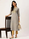 Women's Blue Printed Straight Kurtas-GW-2477-Blue