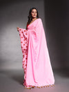 Baby Pink Pure Cotton Ruffle Saree-MA54CT33660084