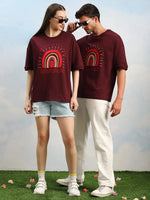 Dillinger Maroon Graphic Oversized Drop shoulder T-shirt