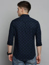 Men Navy Printed Casual Shirt-BENTONPRINT-4037-Navyblue