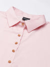 Women Pink Solid Shirt Dress-DF-4696-Pink