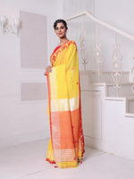 Yellow Bengali Style Cotton Soft Saree With Kashful Borders-MA62CT33550041