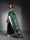 Dark Green Pure Cotton Soft Saree With Temple Border-MA54CT041380014