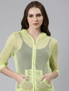 Women Fluorescent Green Solid Jacket-BEC-12-Fluorescentgreen